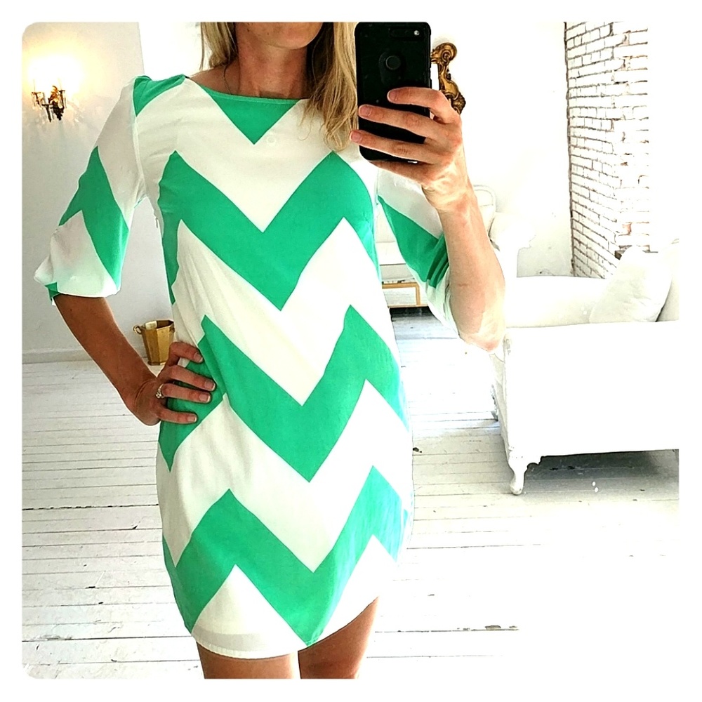 Beautiful Pastel Chevron Shift Dress